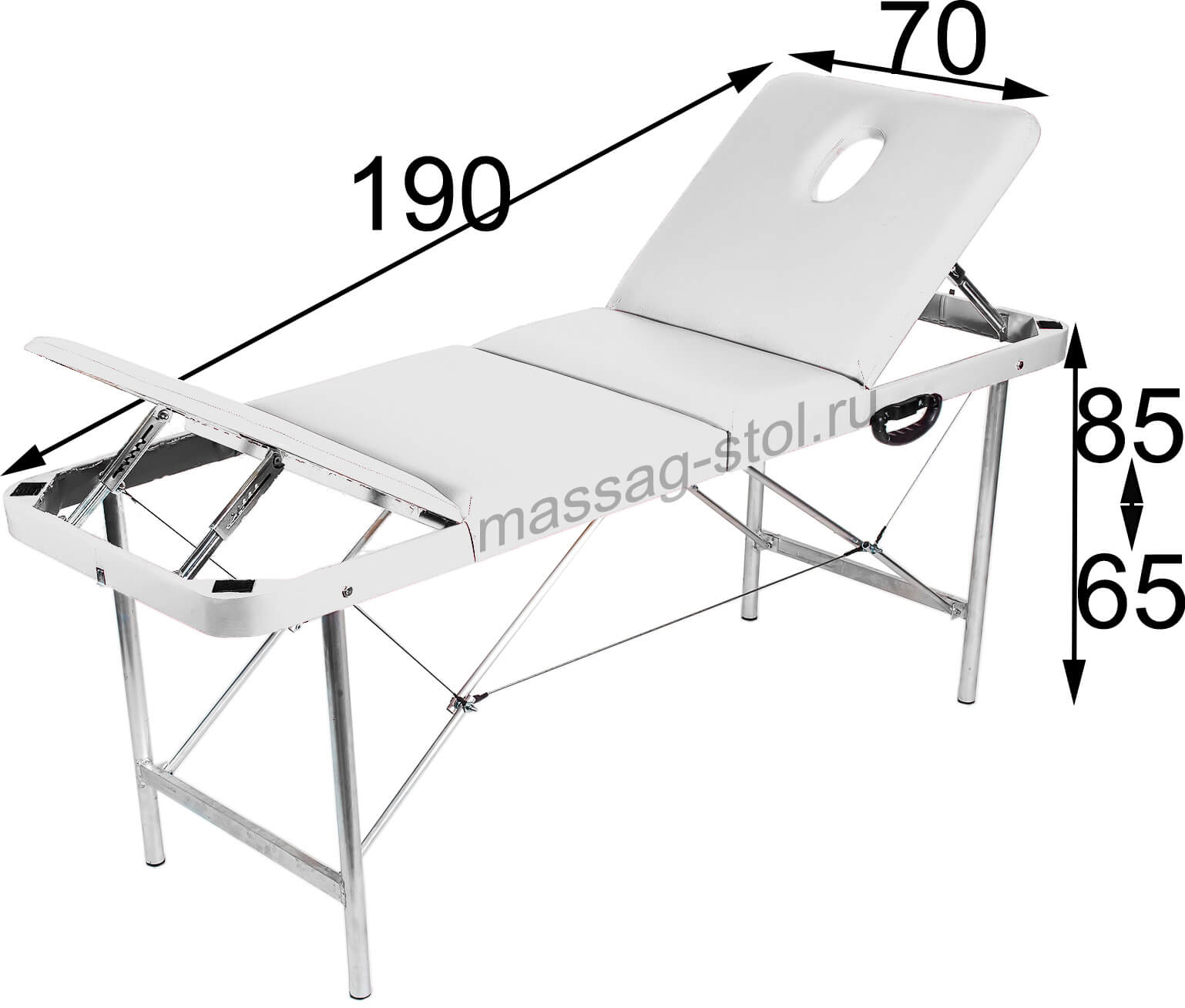 Стол массажный с изменяемым положением ложа comfort с принадлежностями