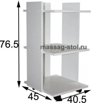 Столик-тележка косметолога "Комфорт" модель №5, белый