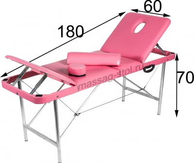 "Комфорт Эталон 180" (180*60*70) складной массажный стол, розовый