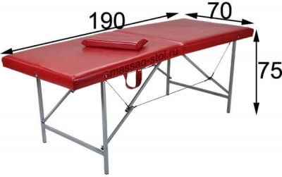 "Комфорт 190/75М Б/О" (190*70*75) складной массажный стол, красный